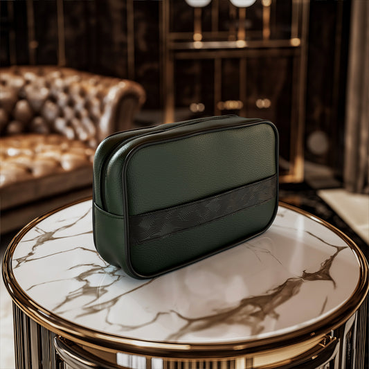 Prémium vegán bőr kézitáska - sötétzöld