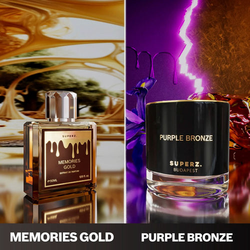 SZETT - Memories Gold - 50 ml Extrait De Parfum + AJÁNDÉK Purple Bronze illatgyertya! - Unisex