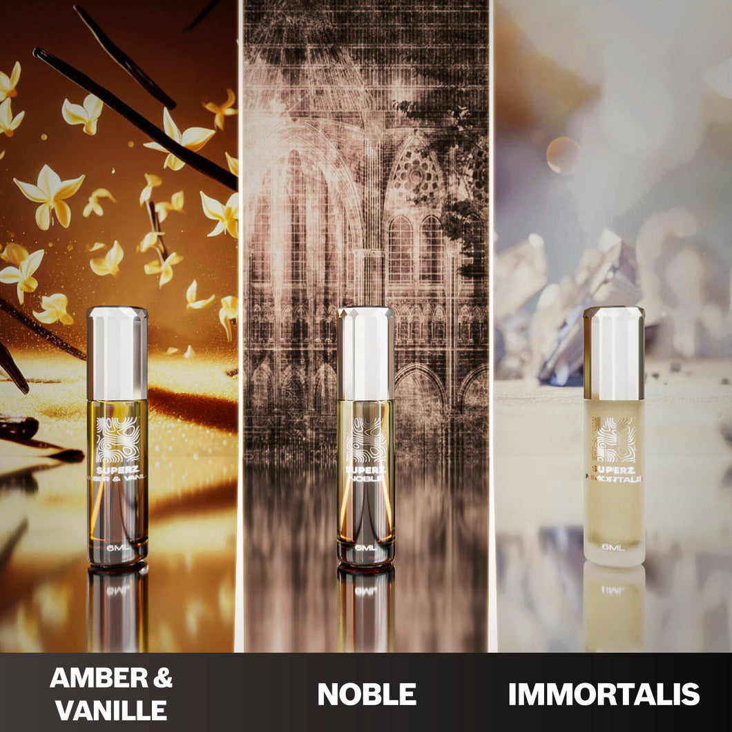 3x6 ml - Amber&Vanille - Noble - Immortalis - unisex
