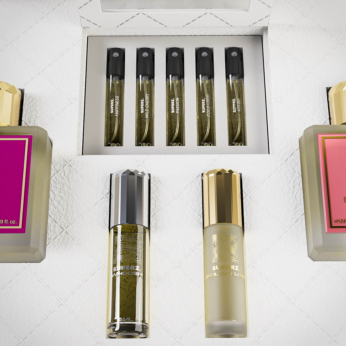 Exclusive szett doboz III. - 2x50 ml parfüm + 2x6 ml parfümolaj + 5x2 ml minta
