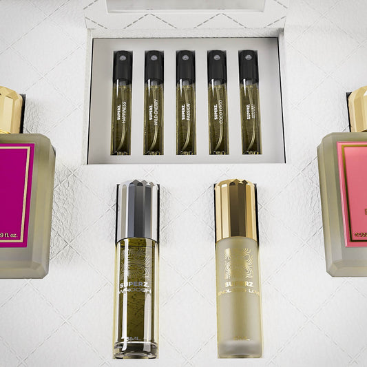 Exclusive szett doboz III. - 2x50 ml parfüm + 2x6 ml parfümolaj + 5x2 ml minta