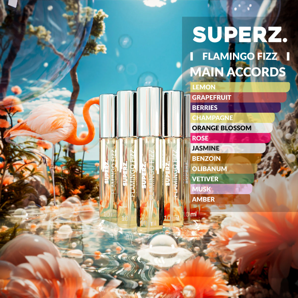 Flamingo Fizz - 5x10 ml Extrait De Parfum - Unisex