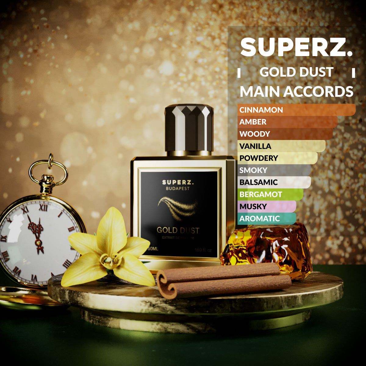 Gold Dust 1+1 akció - 50 ml Extrait De Parfum - Férfi +Ajándék: Gold Dust parfümolaj