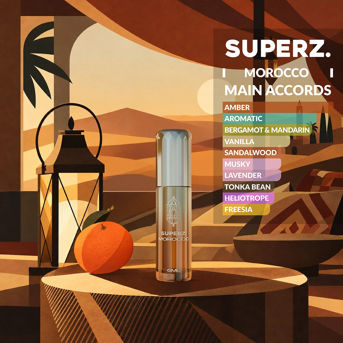 Morocco - 6 ml exclusive 100% parfümolaj - Unisex - Megújult dobozban!