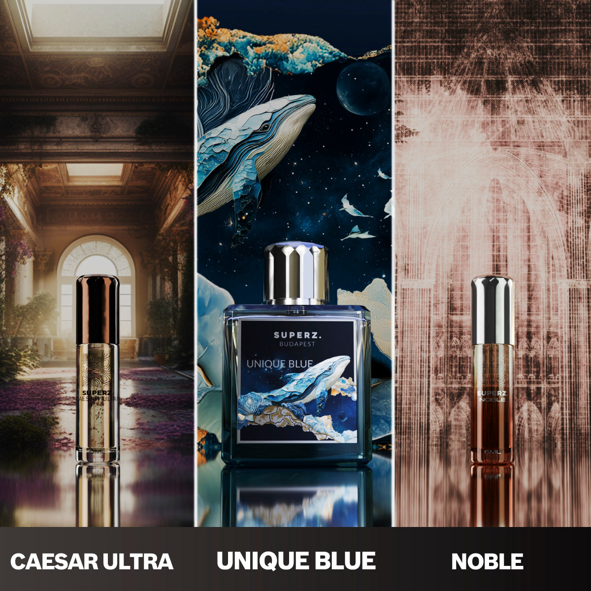 Bódi Bence őszi szettje - Unique Blue 50ml & Noble 6ml & Caesar Ultra 6ml - Férfi/Unisex