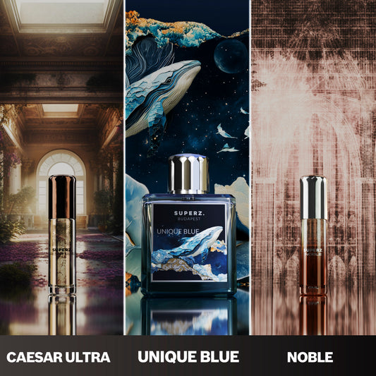 Bódi Bence őszi szettje - Unique Blue 50ml & Noble 6ml & Caesar Ultra 6ml - Férfi/Unisex