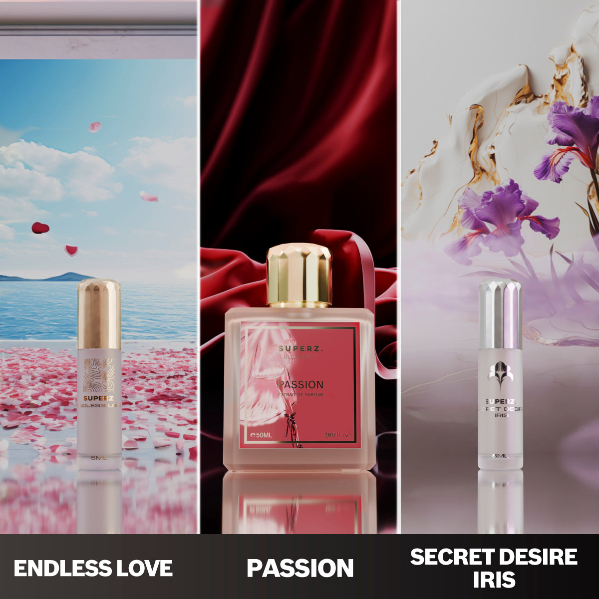 Flóra őszi szettje - Passion 50ml & Secret Desire Iris 6ml & Endless Love 6ml - Női/Unisex