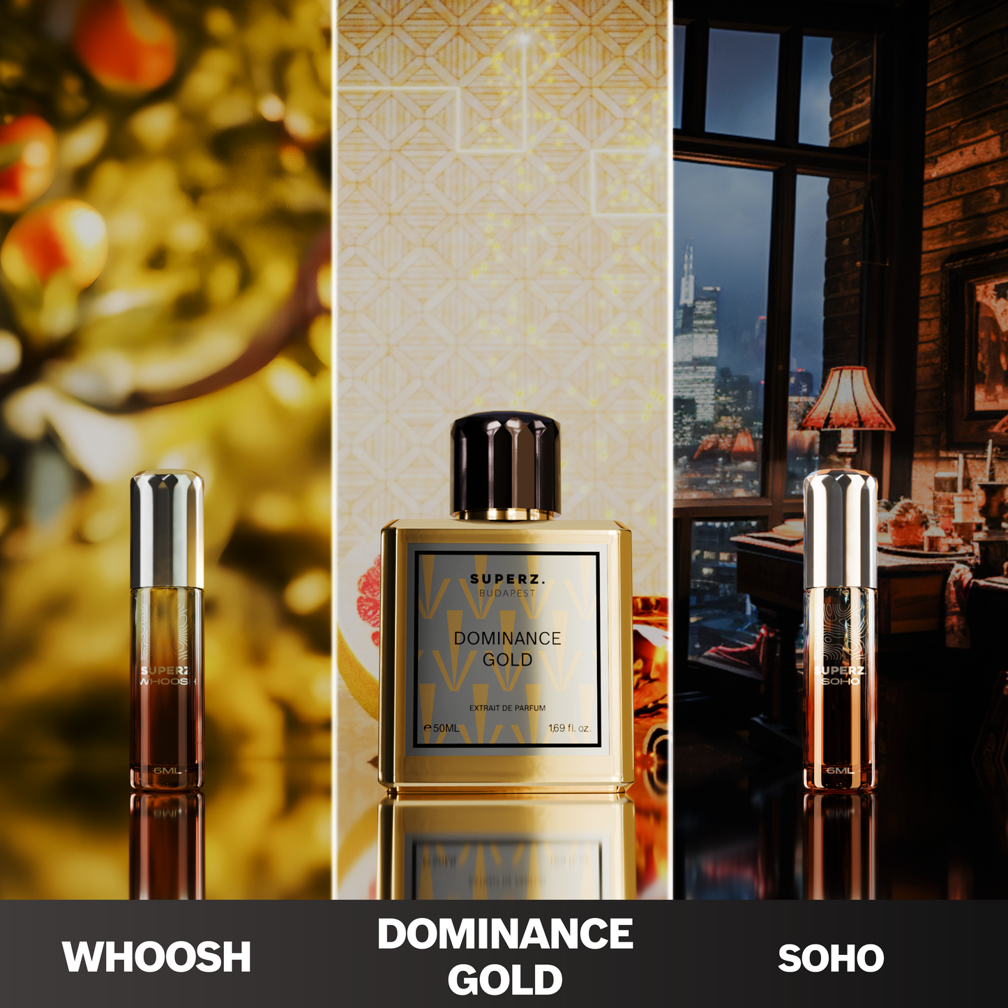 POWERR. őszi szettje - Dominance Gold 50ml & Soho 6ml & Whoosh 6ml - Férfi/Unisex