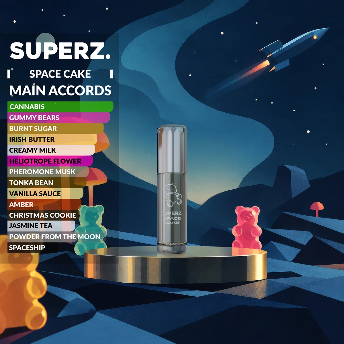 Space Cake - 6 ml exclusive 100% parfümolaj - Unisex - Celestial Collection 03
